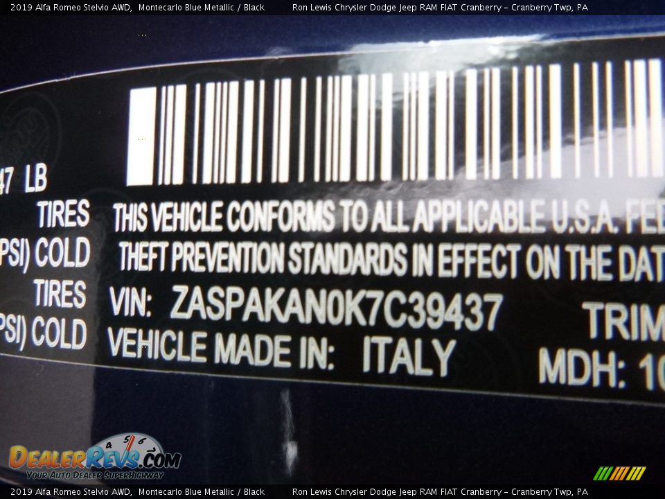 2019 Alfa Romeo Stelvio AWD Montecarlo Blue Metallic / Black Photo #21