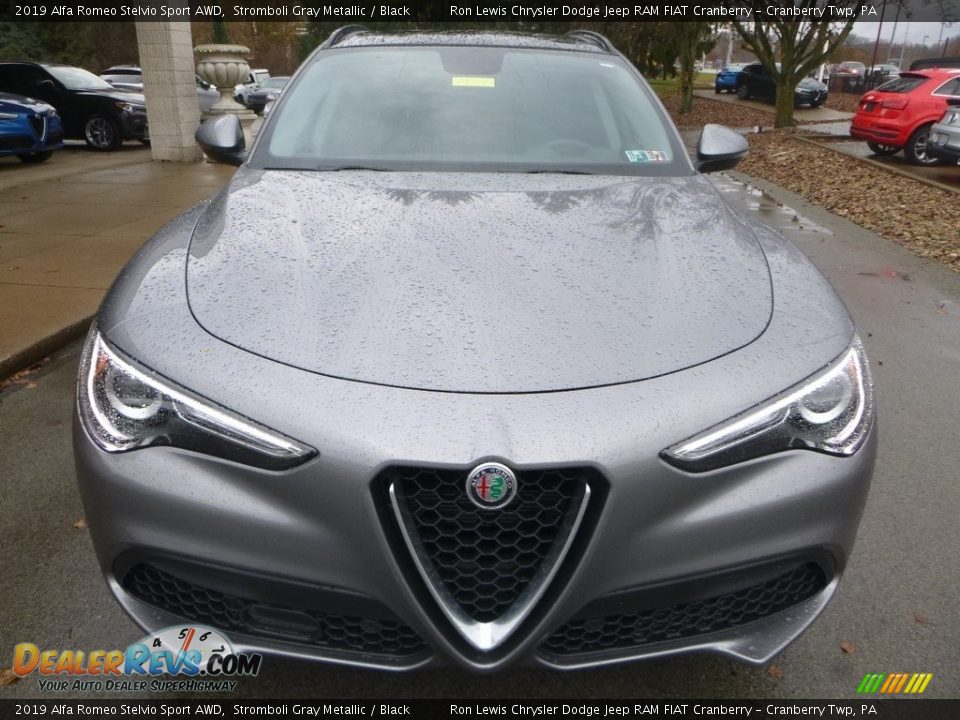 2019 Alfa Romeo Stelvio Sport AWD Stromboli Gray Metallic / Black Photo #13
