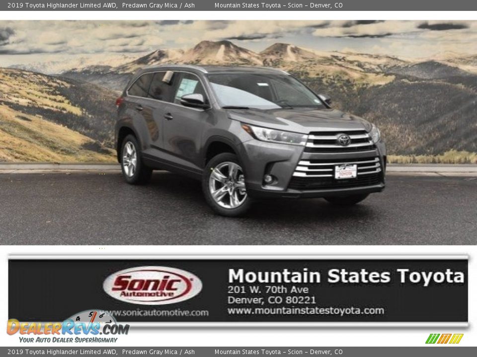 2019 Toyota Highlander Limited AWD Predawn Gray Mica / Ash Photo #1