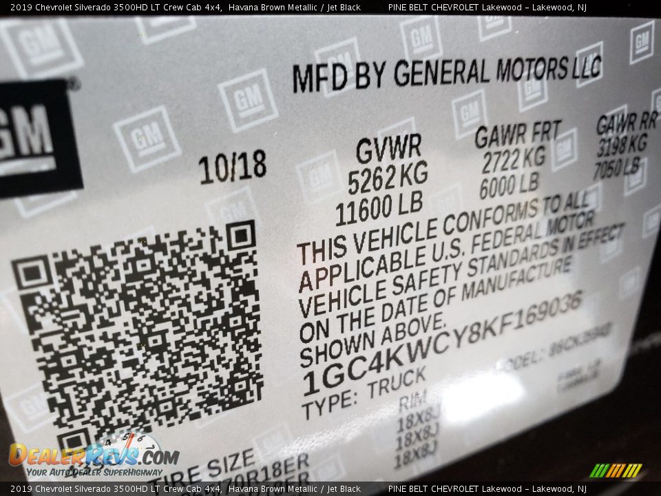 2019 Chevrolet Silverado 3500HD LT Crew Cab 4x4 Havana Brown Metallic / Jet Black Photo #9