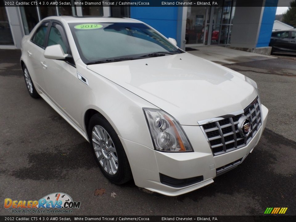 2012 Cadillac CTS 4 3.0 AWD Sedan White Diamond Tricoat / Cashmere/Cocoa Photo #1