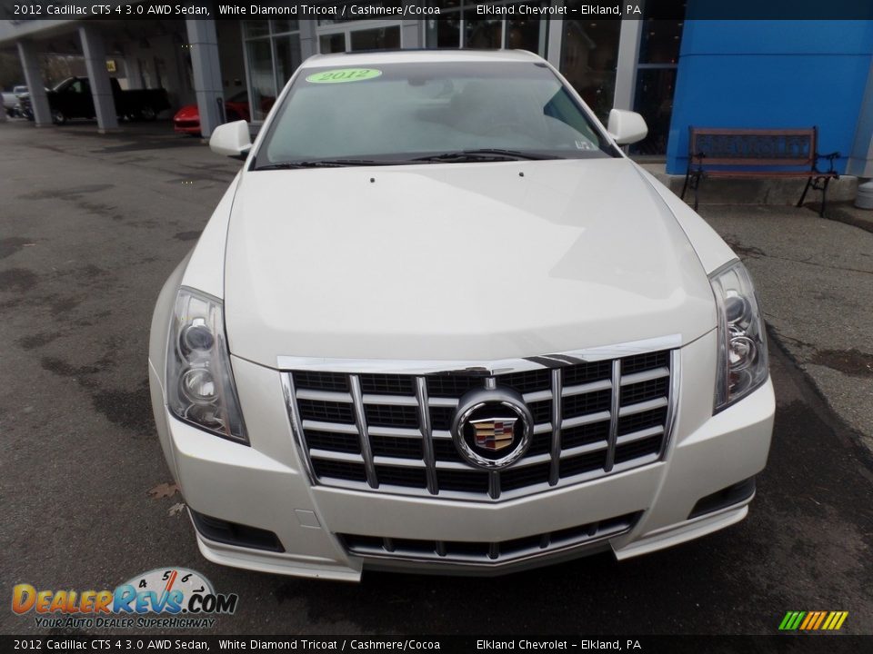 2012 Cadillac CTS 4 3.0 AWD Sedan White Diamond Tricoat / Cashmere/Cocoa Photo #2