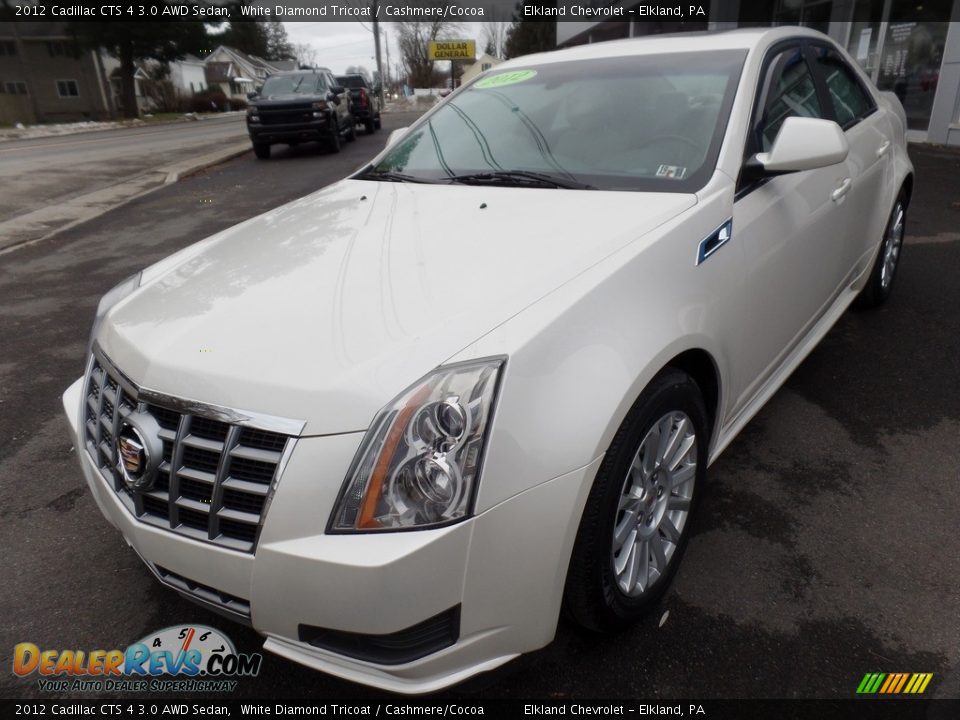 2012 Cadillac CTS 4 3.0 AWD Sedan White Diamond Tricoat / Cashmere/Cocoa Photo #3