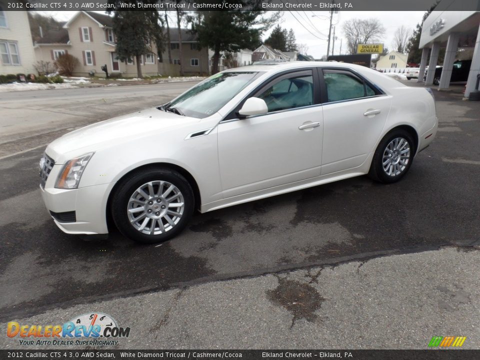2012 Cadillac CTS 4 3.0 AWD Sedan White Diamond Tricoat / Cashmere/Cocoa Photo #4