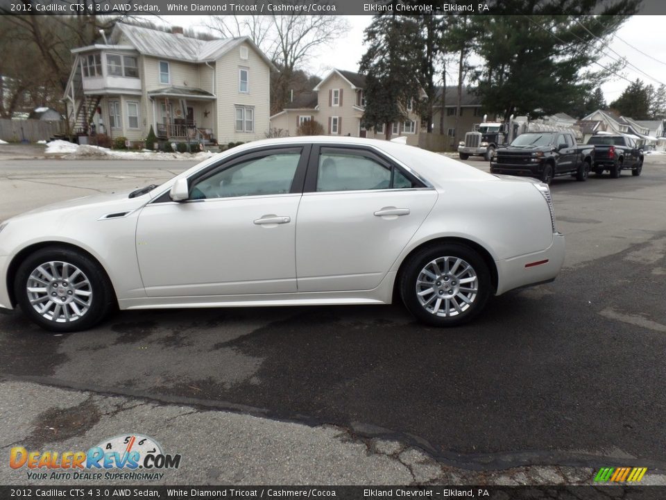 2012 Cadillac CTS 4 3.0 AWD Sedan White Diamond Tricoat / Cashmere/Cocoa Photo #5