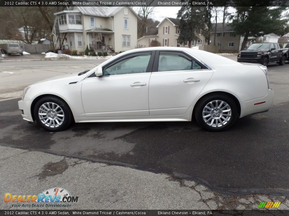 2012 Cadillac CTS 4 3.0 AWD Sedan White Diamond Tricoat / Cashmere/Cocoa Photo #6