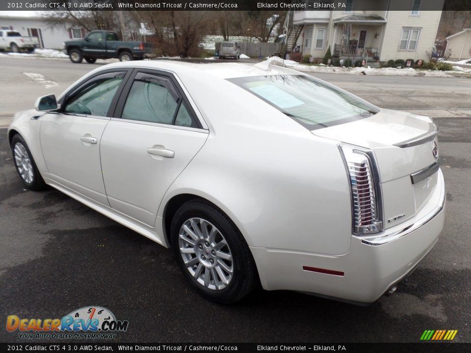 2012 Cadillac CTS 4 3.0 AWD Sedan White Diamond Tricoat / Cashmere/Cocoa Photo #7