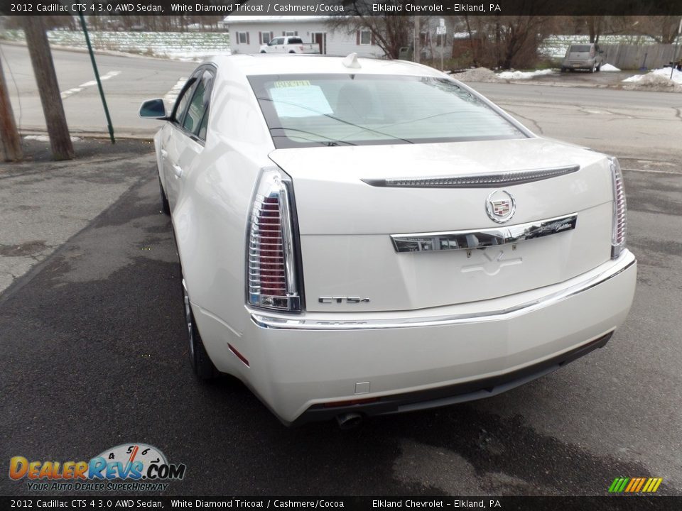 2012 Cadillac CTS 4 3.0 AWD Sedan White Diamond Tricoat / Cashmere/Cocoa Photo #8