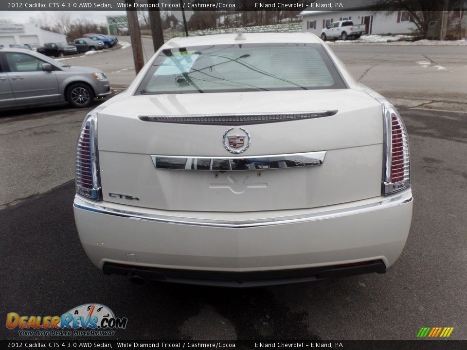 2012 Cadillac CTS 4 3.0 AWD Sedan White Diamond Tricoat / Cashmere/Cocoa Photo #9