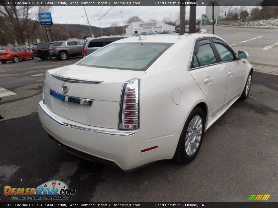 2012 Cadillac CTS 4 3.0 AWD Sedan White Diamond Tricoat / Cashmere/Cocoa Photo #10