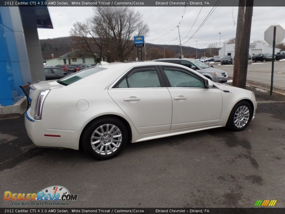 2012 Cadillac CTS 4 3.0 AWD Sedan White Diamond Tricoat / Cashmere/Cocoa Photo #11