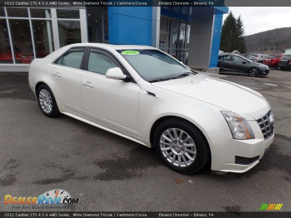2012 Cadillac CTS 4 3.0 AWD Sedan White Diamond Tricoat / Cashmere/Cocoa Photo #13