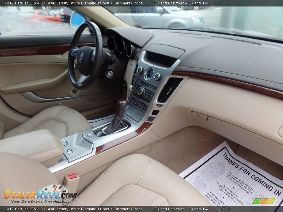 2012 Cadillac CTS 4 3.0 AWD Sedan White Diamond Tricoat / Cashmere/Cocoa Photo #16