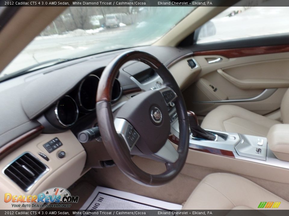 2012 Cadillac CTS 4 3.0 AWD Sedan White Diamond Tricoat / Cashmere/Cocoa Photo #21