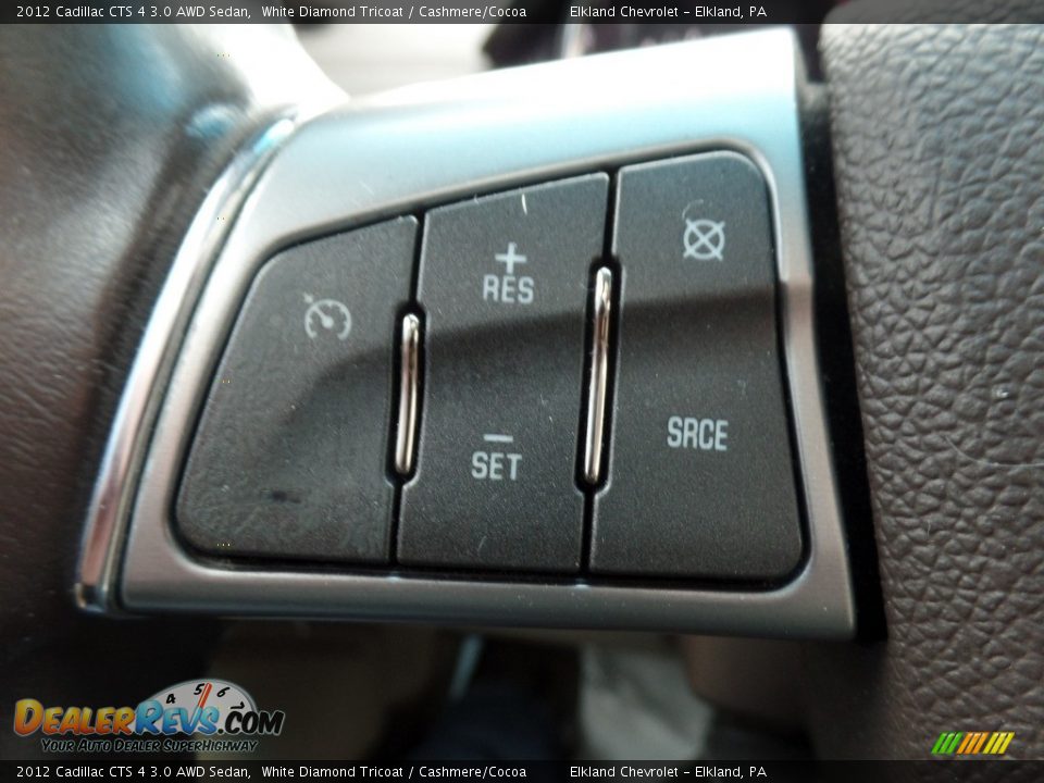 2012 Cadillac CTS 4 3.0 AWD Sedan White Diamond Tricoat / Cashmere/Cocoa Photo #25