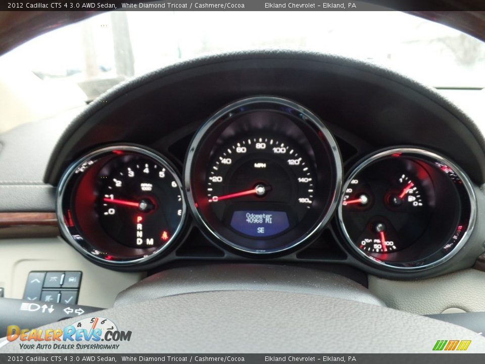 2012 Cadillac CTS 4 3.0 AWD Sedan White Diamond Tricoat / Cashmere/Cocoa Photo #27