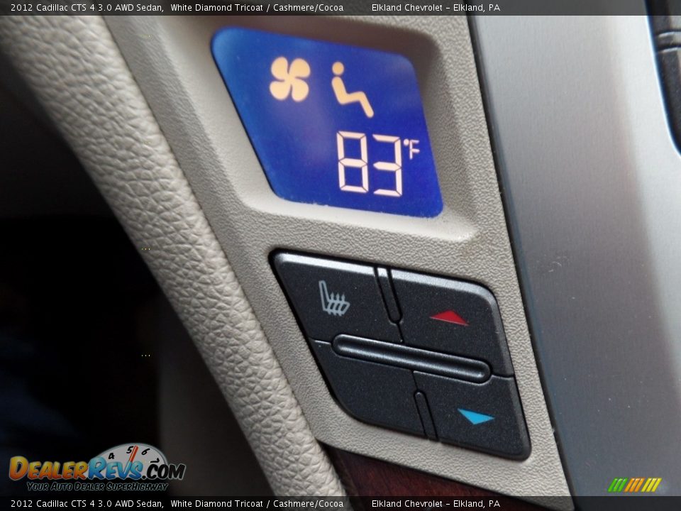 2012 Cadillac CTS 4 3.0 AWD Sedan White Diamond Tricoat / Cashmere/Cocoa Photo #29