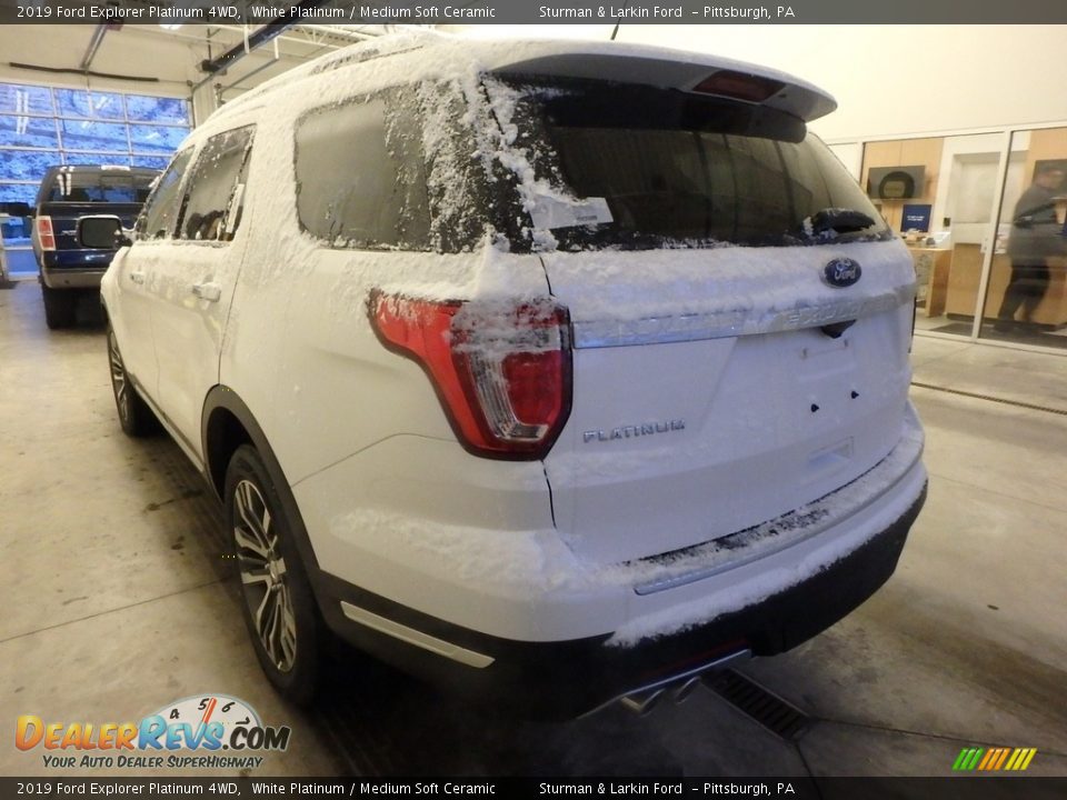 2019 Ford Explorer Platinum 4WD White Platinum / Medium Soft Ceramic Photo #3
