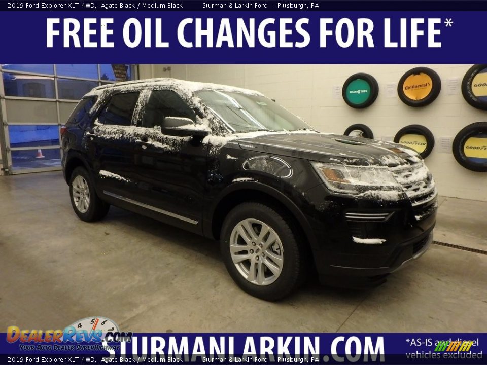 2019 Ford Explorer XLT 4WD Agate Black / Medium Black Photo #1