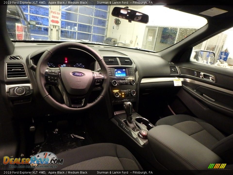 2019 Ford Explorer XLT 4WD Agate Black / Medium Black Photo #8