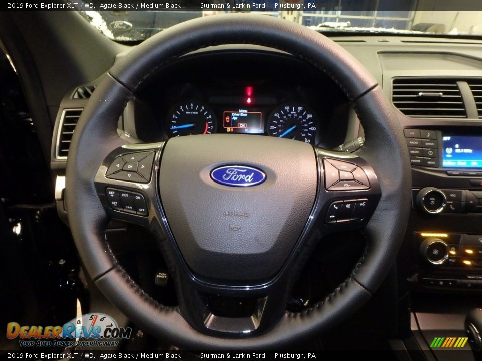 2019 Ford Explorer XLT 4WD Agate Black / Medium Black Photo #15