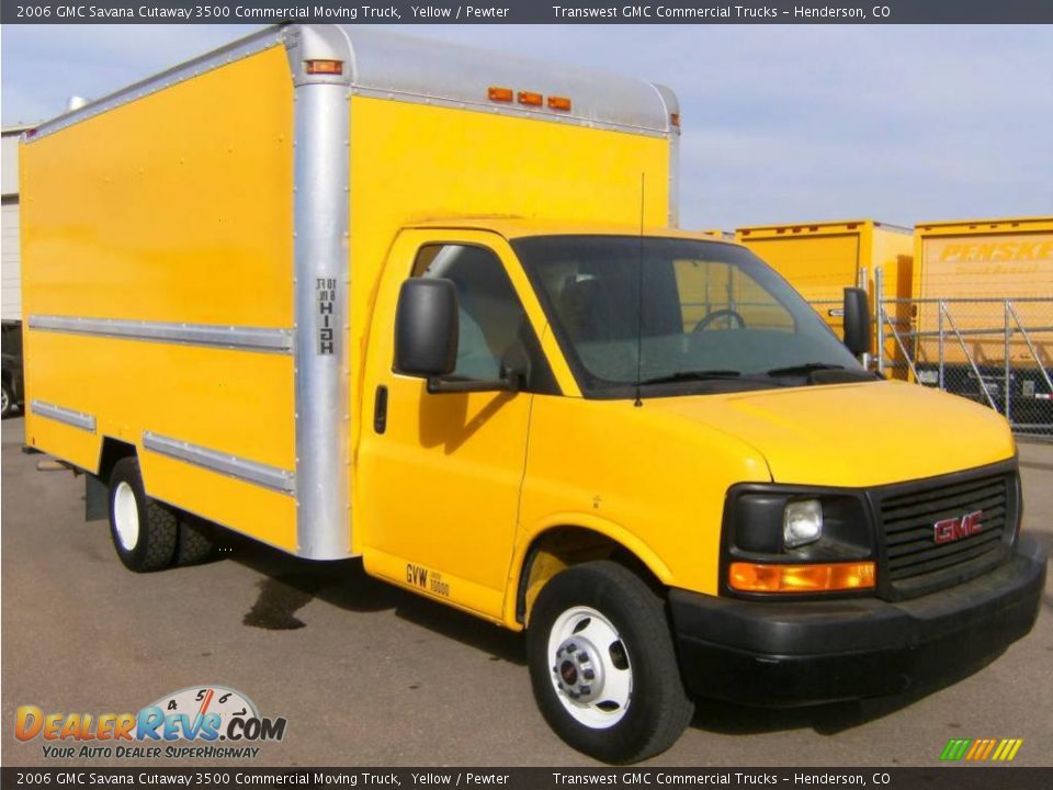 2006 GMC Savana Cutaway 3500 Commercial Moving Truck Yellow / Pewter Photo #1