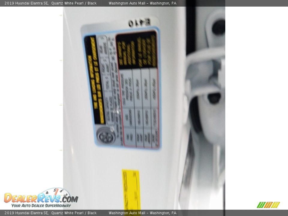 2019 Hyundai Elantra SE Quartz White Pearl / Black Photo #20