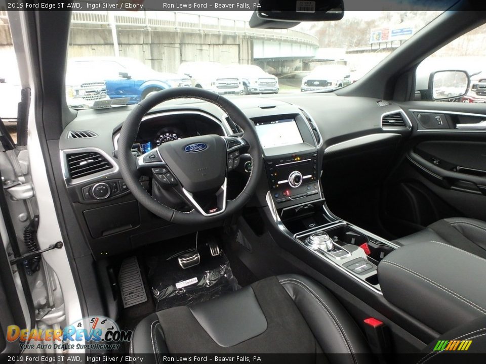Ebony Interior - 2019 Ford Edge ST AWD Photo #13