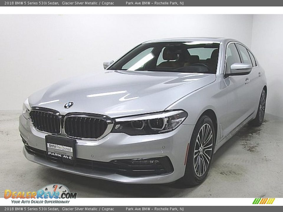 2018 BMW 5 Series 530i Sedan Glacier Silver Metallic / Cognac Photo #1