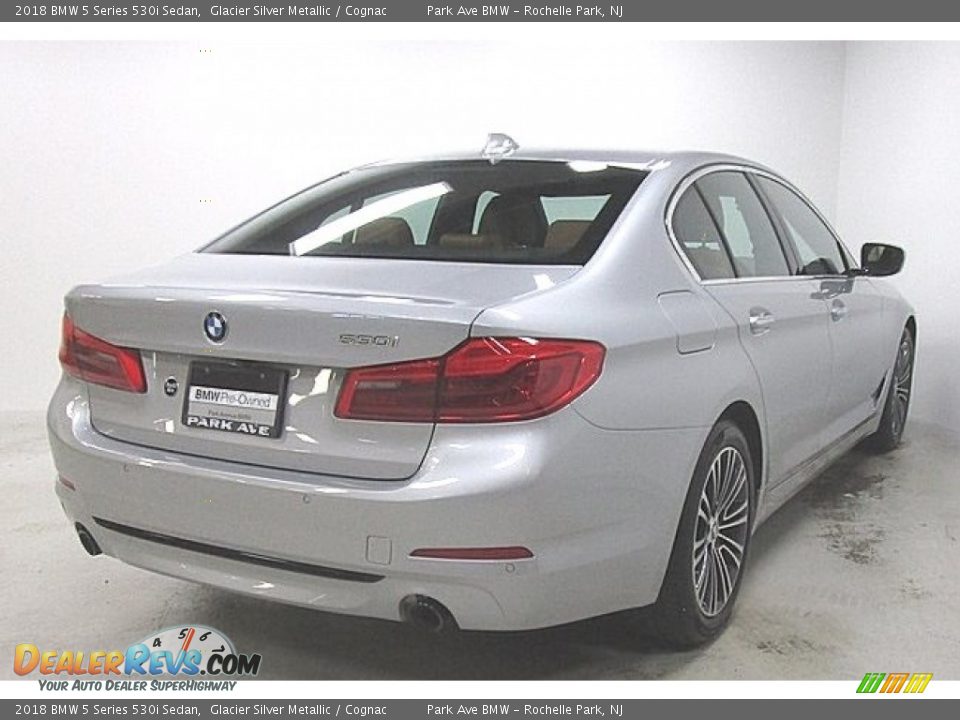 2018 BMW 5 Series 530i Sedan Glacier Silver Metallic / Cognac Photo #4