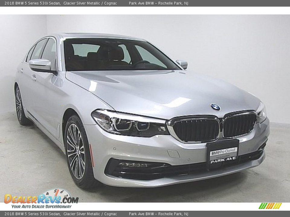 2018 BMW 5 Series 530i Sedan Glacier Silver Metallic / Cognac Photo #5