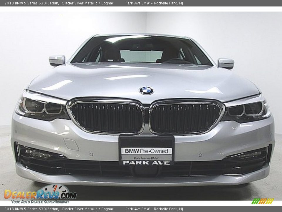 2018 BMW 5 Series 530i Sedan Glacier Silver Metallic / Cognac Photo #7