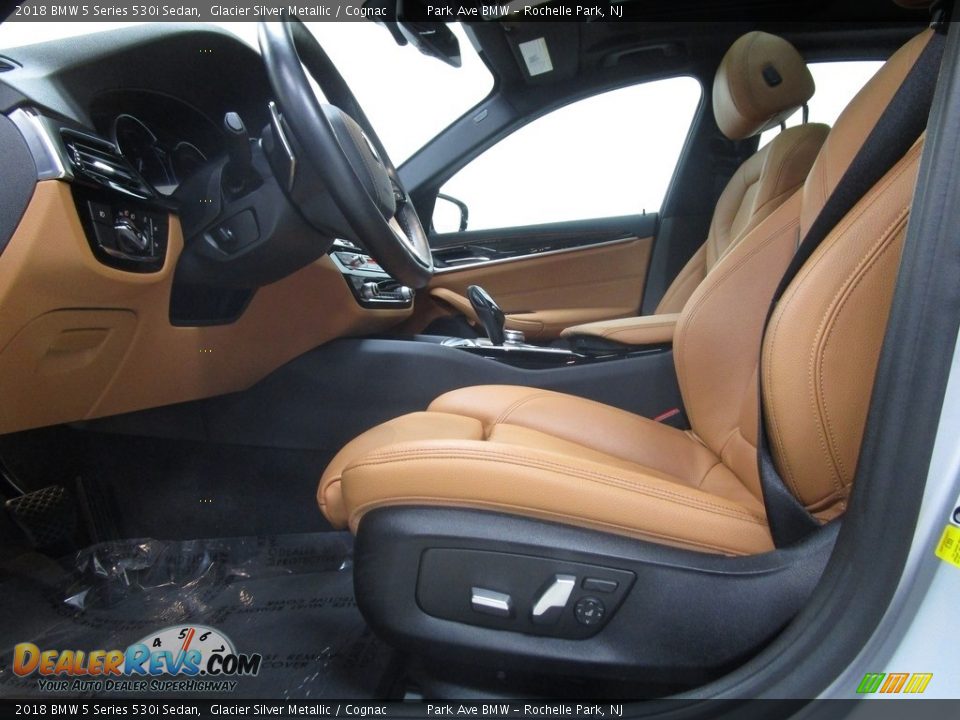 2018 BMW 5 Series 530i Sedan Glacier Silver Metallic / Cognac Photo #10