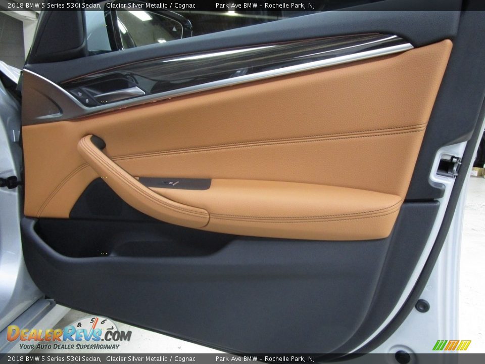 2018 BMW 5 Series 530i Sedan Glacier Silver Metallic / Cognac Photo #14