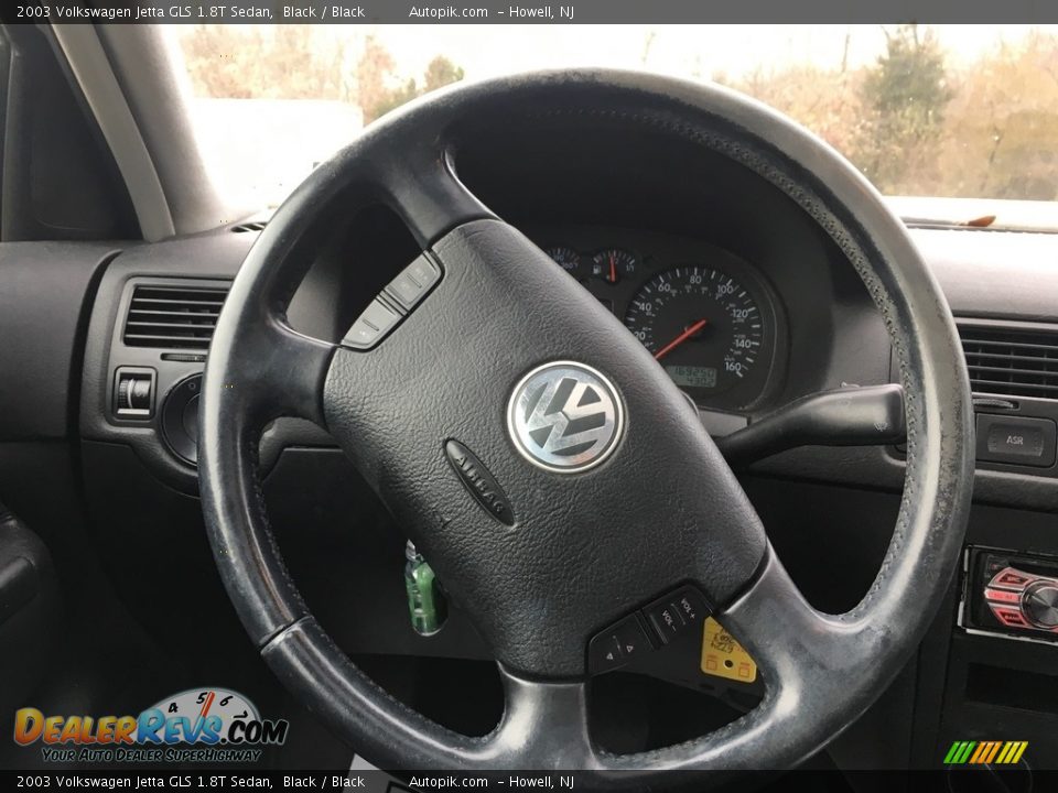 2003 Volkswagen Jetta GLS 1.8T Sedan Black / Black Photo #15