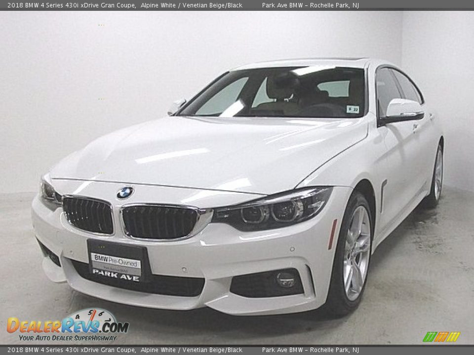 2018 BMW 4 Series 430i xDrive Gran Coupe Alpine White / Venetian Beige/Black Photo #1