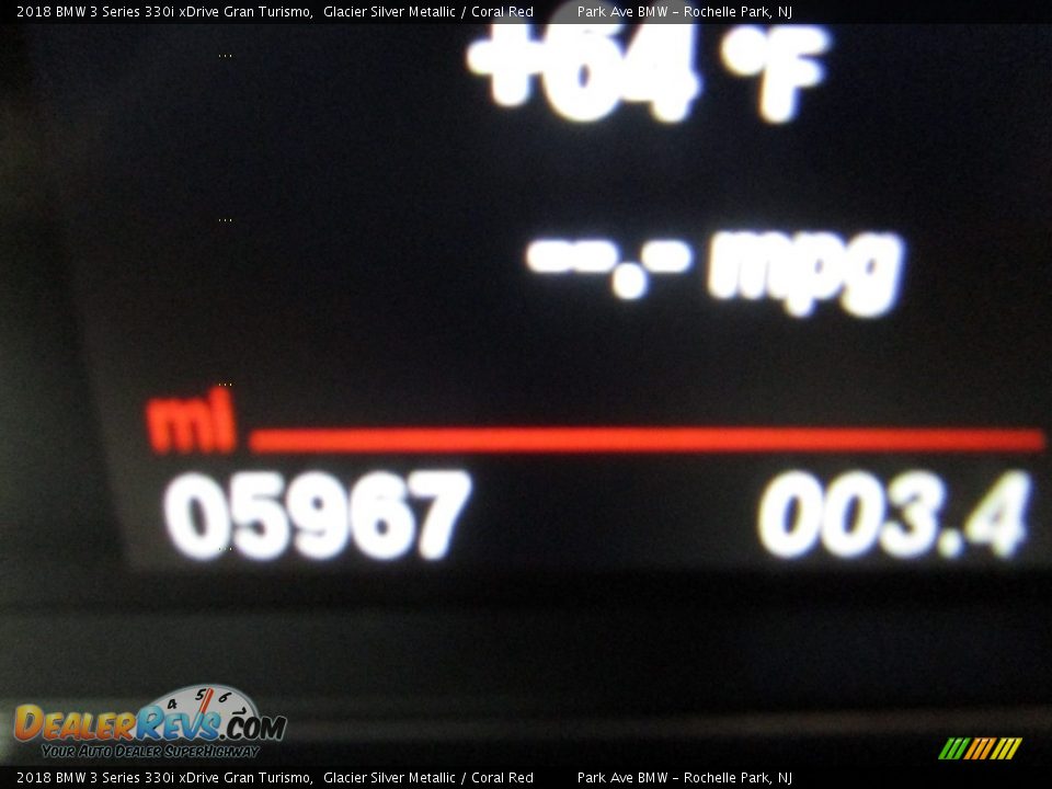 2018 BMW 3 Series 330i xDrive Gran Turismo Glacier Silver Metallic / Coral Red Photo #25