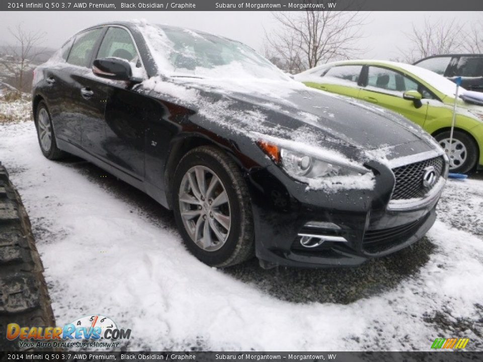 2014 Infiniti Q 50 3.7 AWD Premium Black Obsidian / Graphite Photo #1