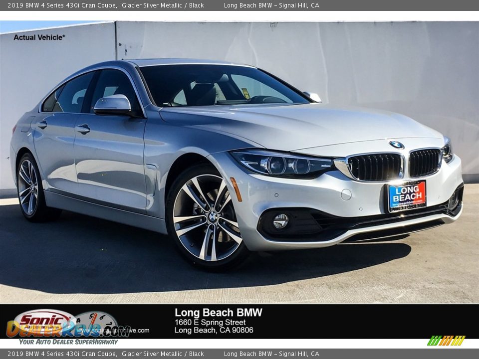 2019 BMW 4 Series 430i Gran Coupe Glacier Silver Metallic / Black Photo #1