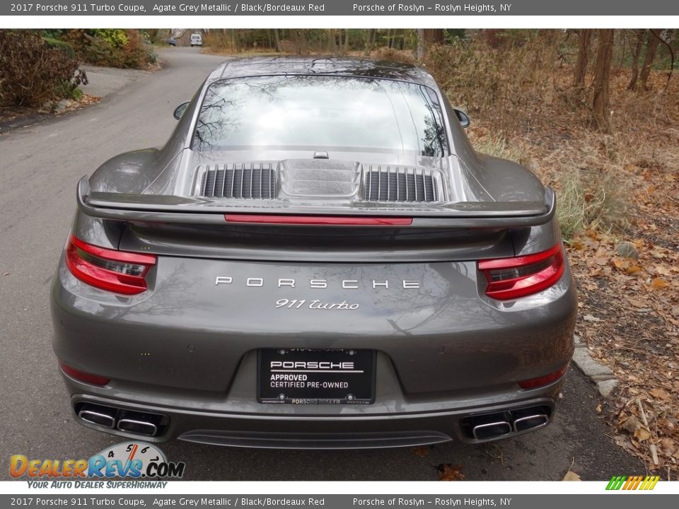 2017 Porsche 911 Turbo Coupe Agate Grey Metallic / Black/Bordeaux Red Photo #5