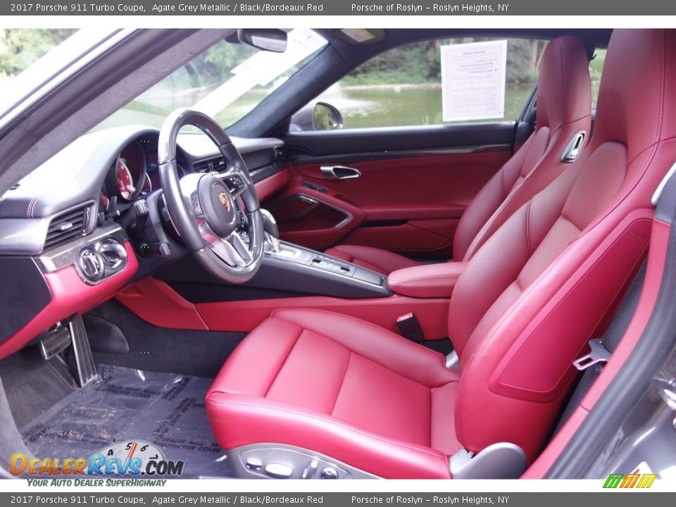 Black/Bordeaux Red Interior - 2017 Porsche 911 Turbo Coupe Photo #12