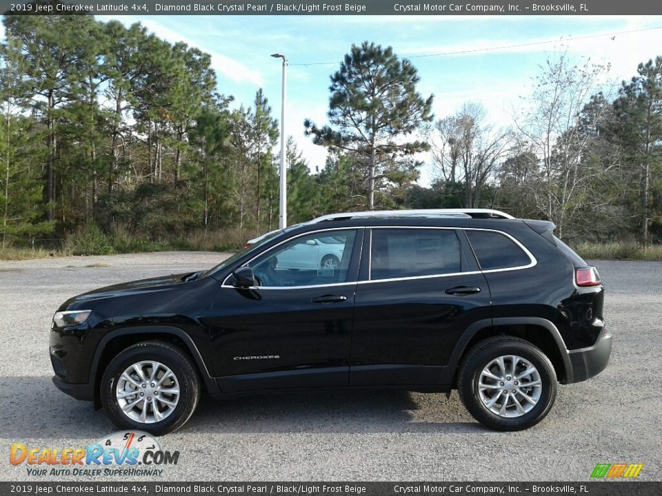 2019 Jeep Cherokee Latitude 4x4 Diamond Black Crystal Pearl / Black/Light Frost Beige Photo #2
