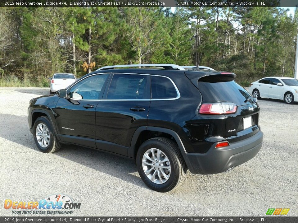 2019 Jeep Cherokee Latitude 4x4 Diamond Black Crystal Pearl / Black/Light Frost Beige Photo #3