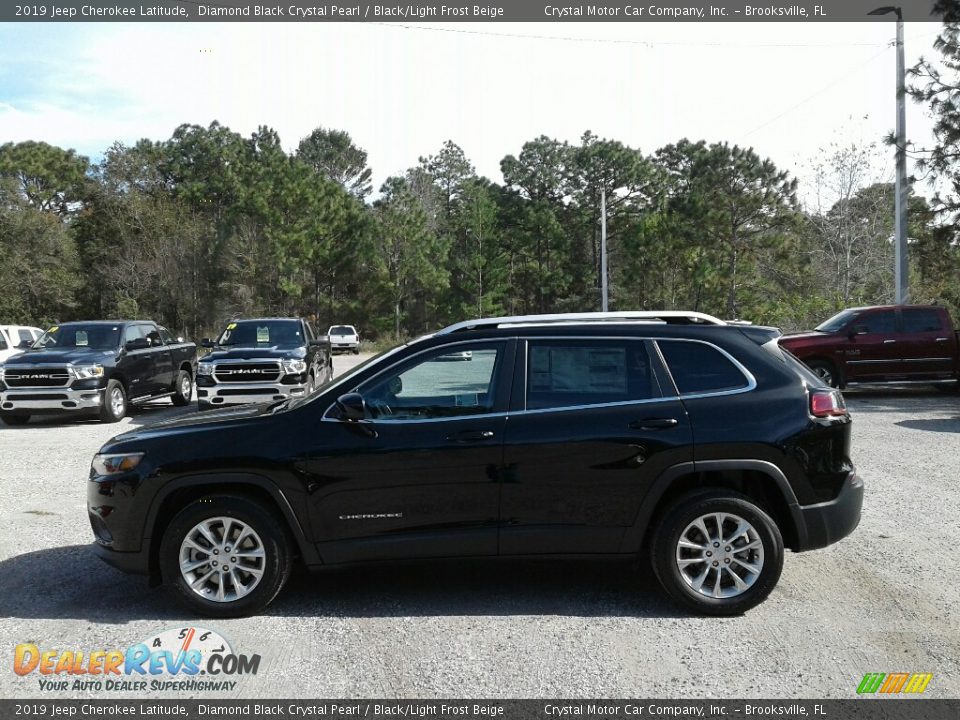 2019 Jeep Cherokee Latitude Diamond Black Crystal Pearl / Black/Light Frost Beige Photo #2