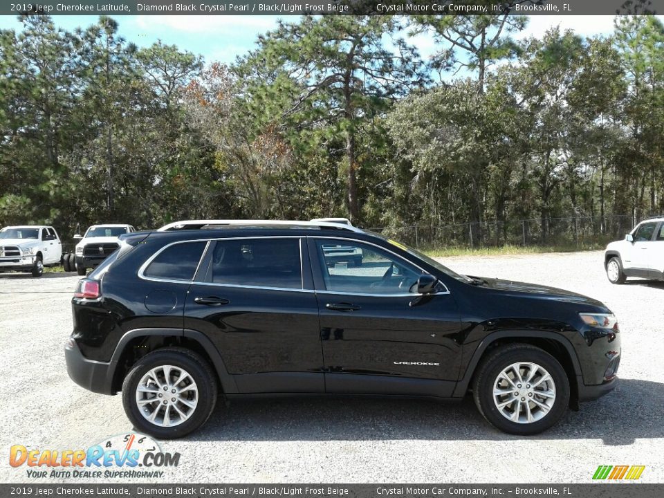 2019 Jeep Cherokee Latitude Diamond Black Crystal Pearl / Black/Light Frost Beige Photo #6