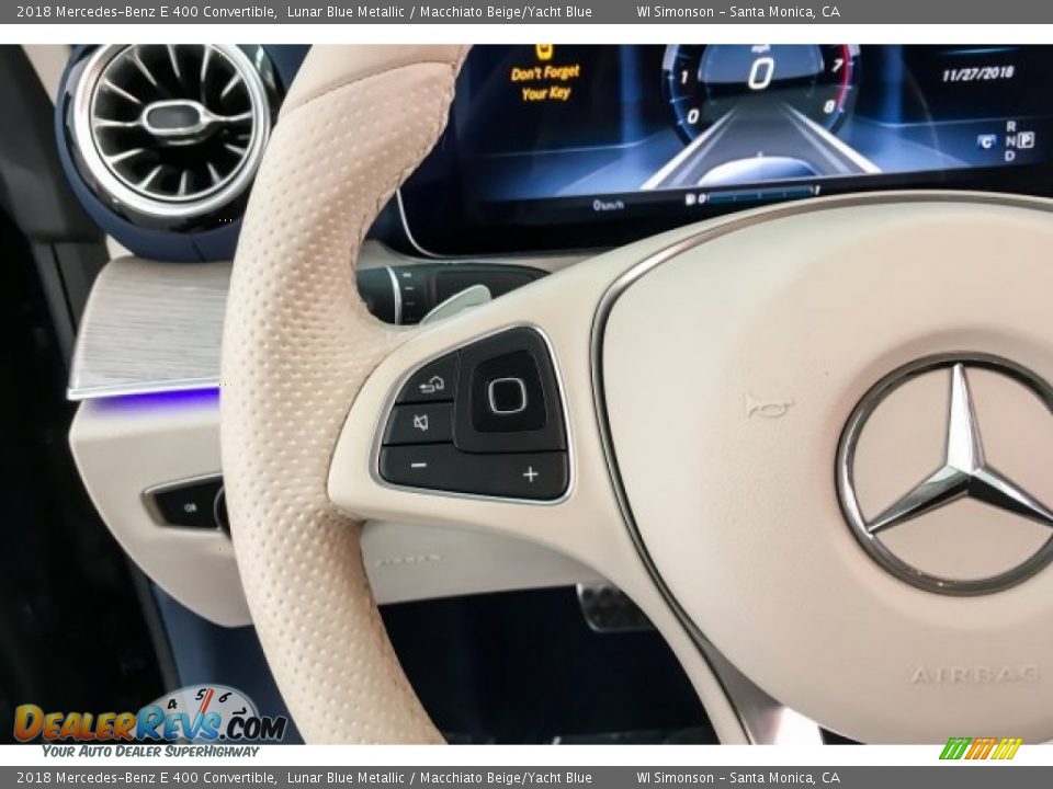 2018 Mercedes-Benz E 400 Convertible Lunar Blue Metallic / Macchiato Beige/Yacht Blue Photo #19