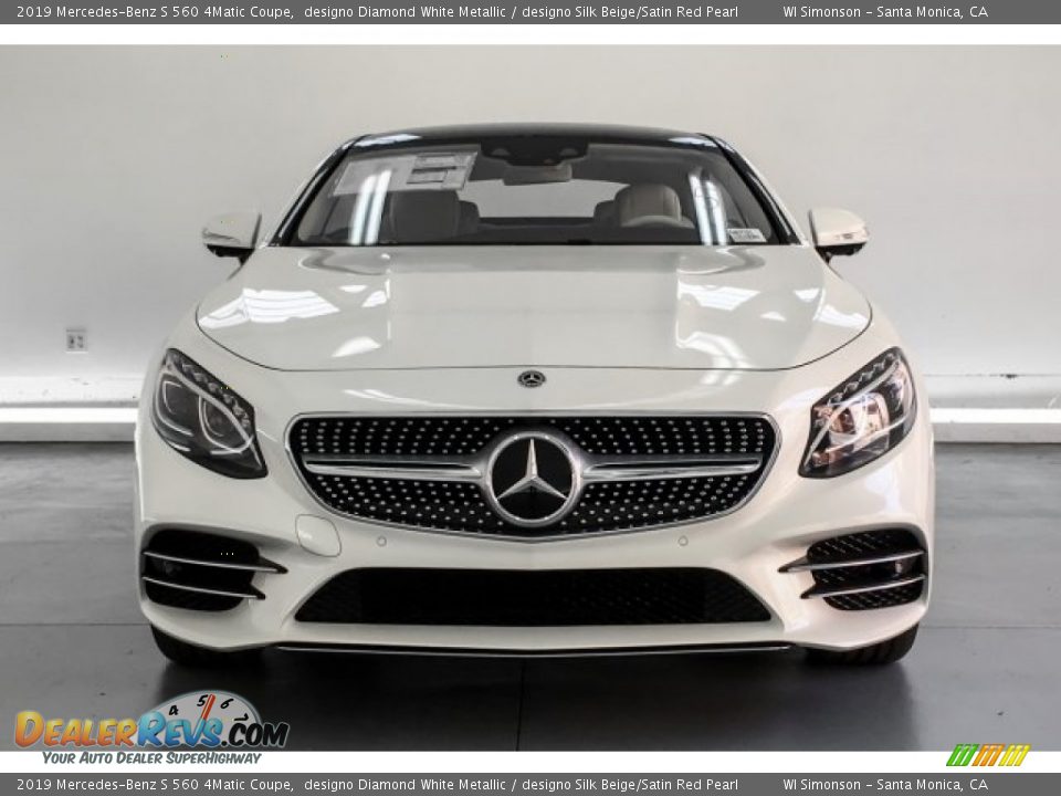 2019 Mercedes-Benz S 560 4Matic Coupe designo Diamond White Metallic / designo Silk Beige/Satin Red Pearl Photo #2