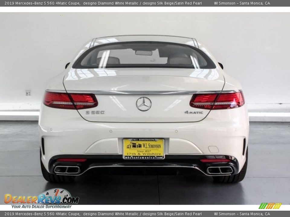 2019 Mercedes-Benz S 560 4Matic Coupe designo Diamond White Metallic / designo Silk Beige/Satin Red Pearl Photo #3