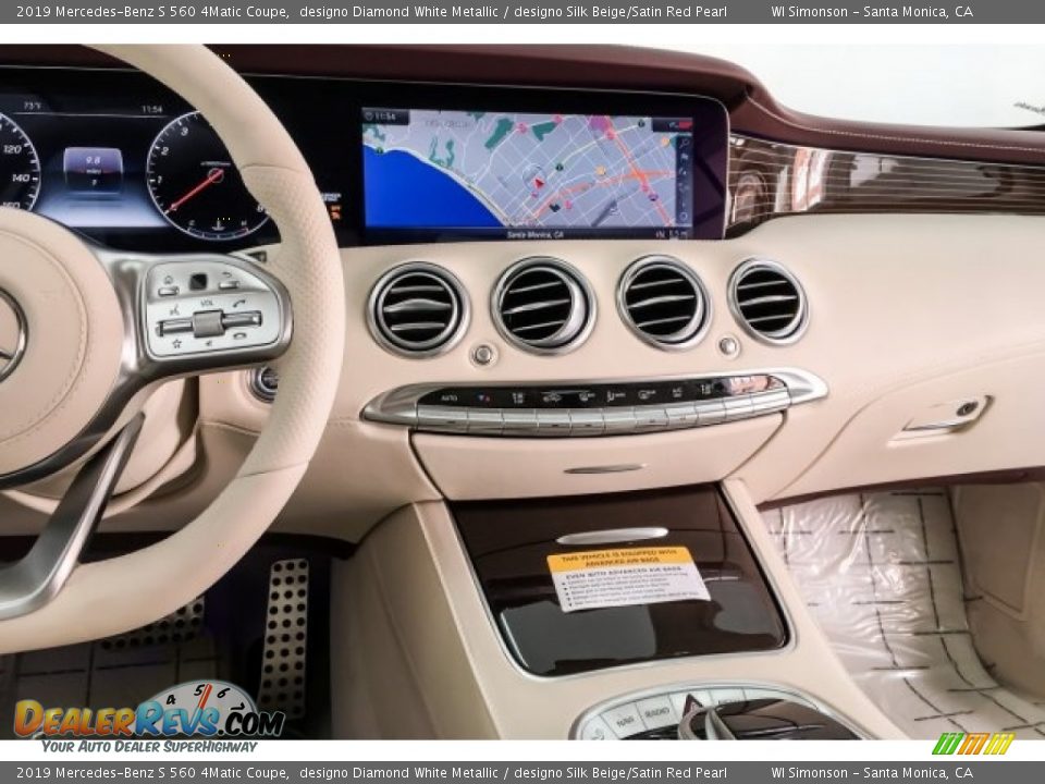 2019 Mercedes-Benz S 560 4Matic Coupe designo Diamond White Metallic / designo Silk Beige/Satin Red Pearl Photo #5