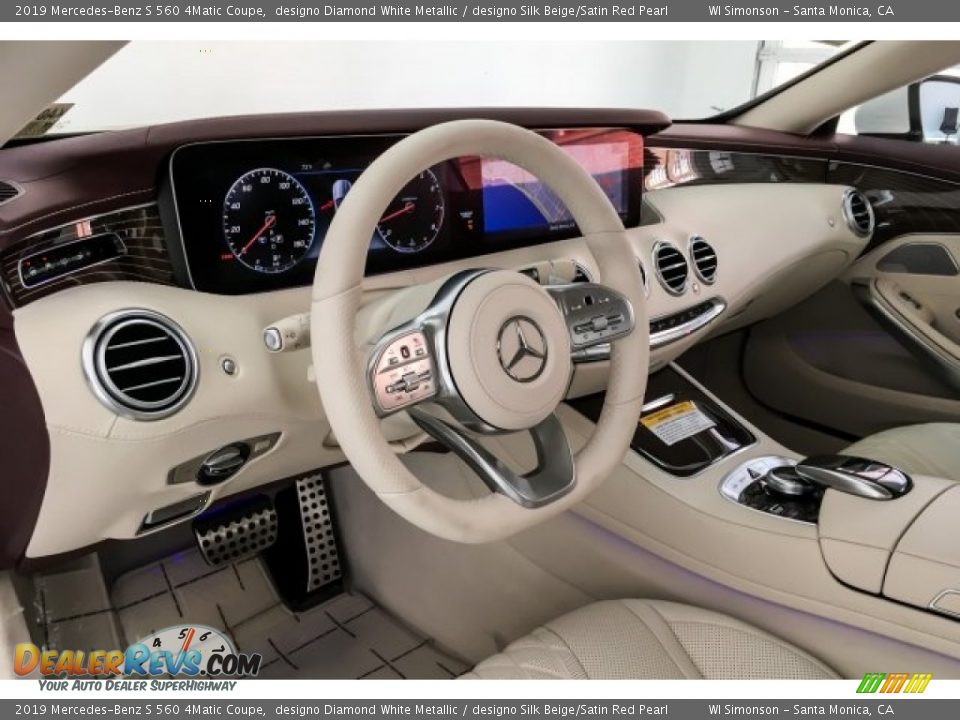 2019 Mercedes-Benz S 560 4Matic Coupe designo Diamond White Metallic / designo Silk Beige/Satin Red Pearl Photo #23